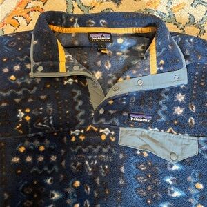 Patagonia Synchilla Navy and Gold Fleece Jacket